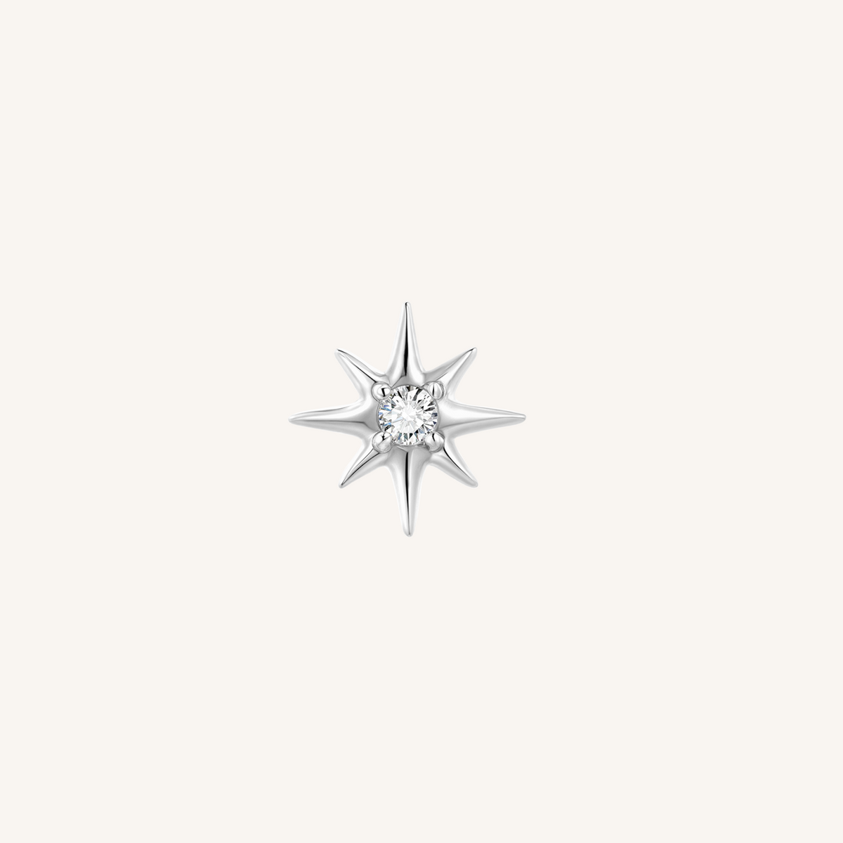 Starburst Flat Back Earrings | SINGLE - 925 Sterling Silver