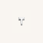 Letter T charm in silver