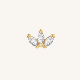 Triple Marquis Flat Back Earrings – 14k Gold Filled - SINGLE