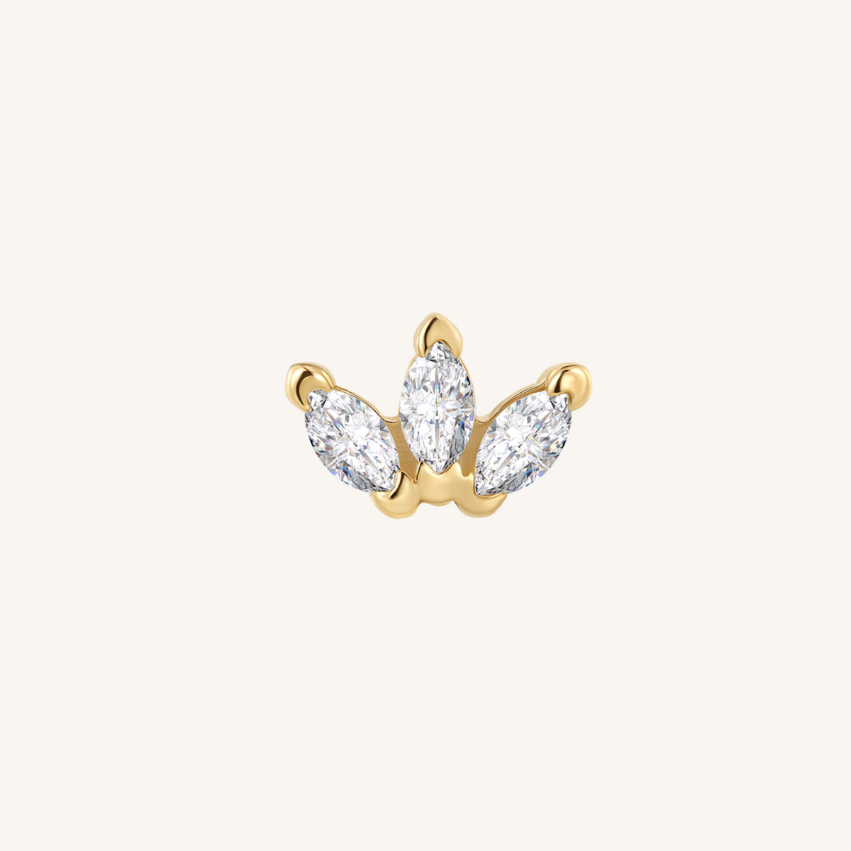 Triple Marquis Flat Back Earrings | SINGLE - 14k Gold Filled
