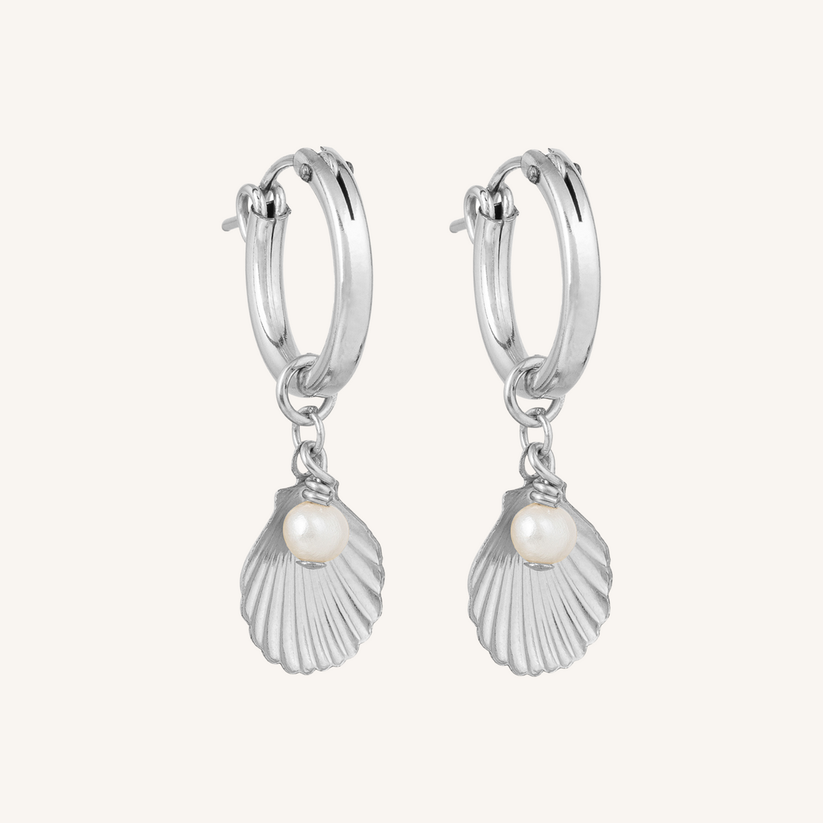 Tula Pearl Hoop Earring - Silver