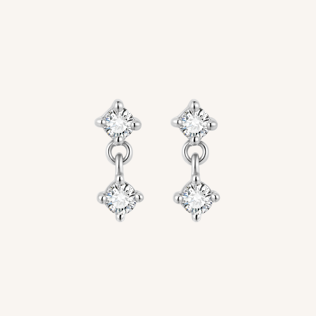 Twilight Flat Back Earrings Threaded Studs - 925 Sterling Silver
