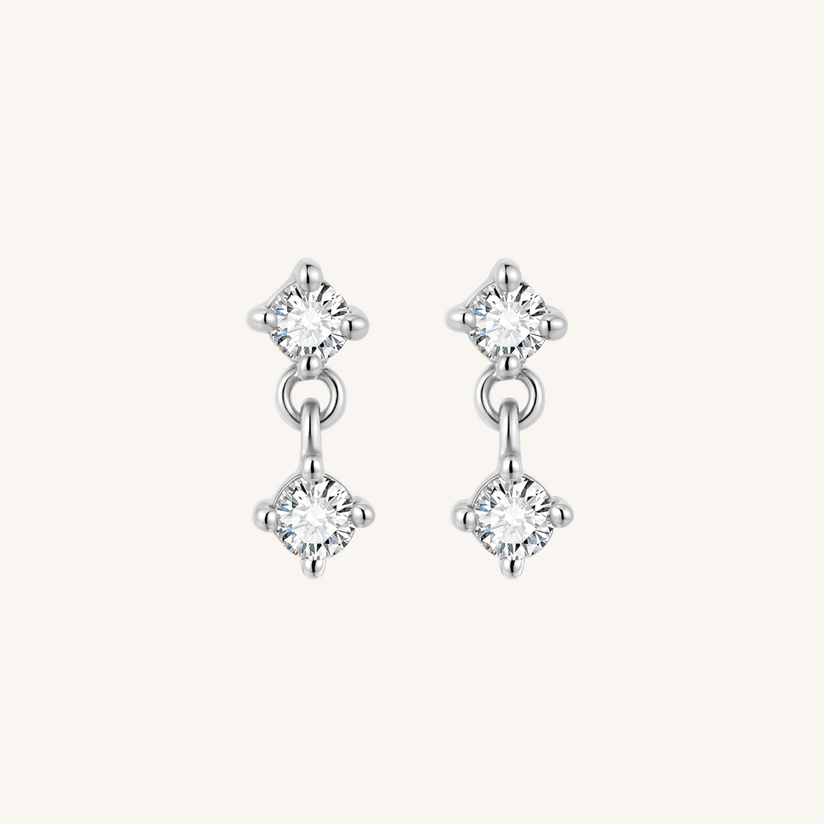 Twilight Flat Back Earrings Threaded Studs - 925 Sterling Silver