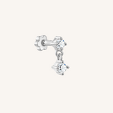 Twilight Flat Back Earrings – 925 Sterling Silver - SINGLE