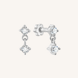 Twilight Flat Back Earrings – 925 Sterling Silver Threaded Studs