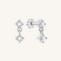 Twilight Flat Back Earrings Threaded Studs - 925 Sterling Silver