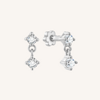 Twilight Flat Back Earrings Threaded Studs - 925 Sterling Silver