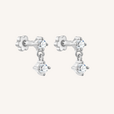 Twilight Flat Back Earrings – 925 Sterling Silver Threaded Studs