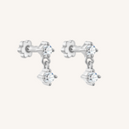 Twilight Flat Back Earrings Threaded Studs - 925 Sterling Silver