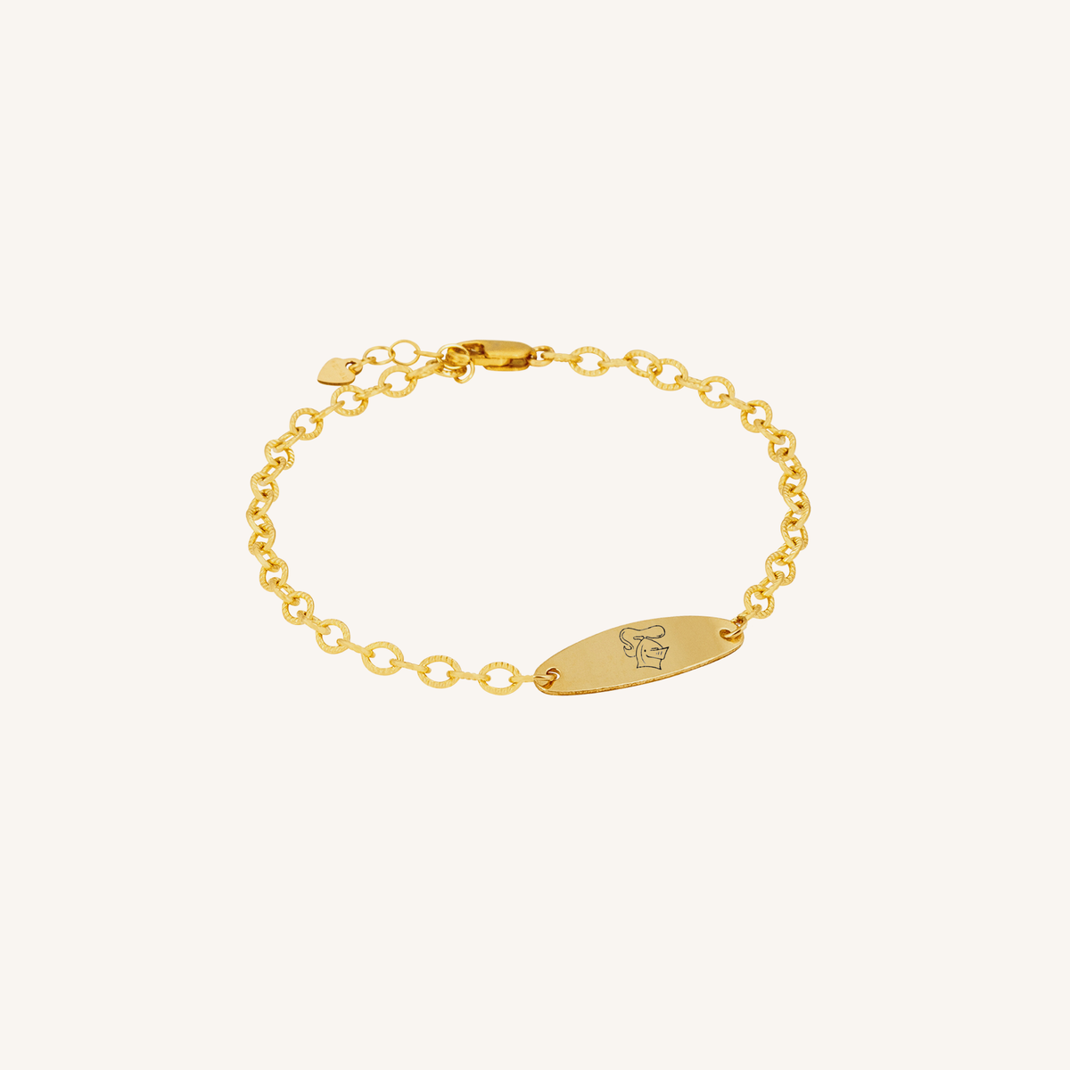 Newcastle Knights Engravable Oval Charm Bracelet - LIMITED EDITION - Gold