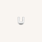 Letter U charm in silver