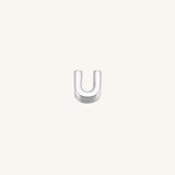 Letter U charm in silver