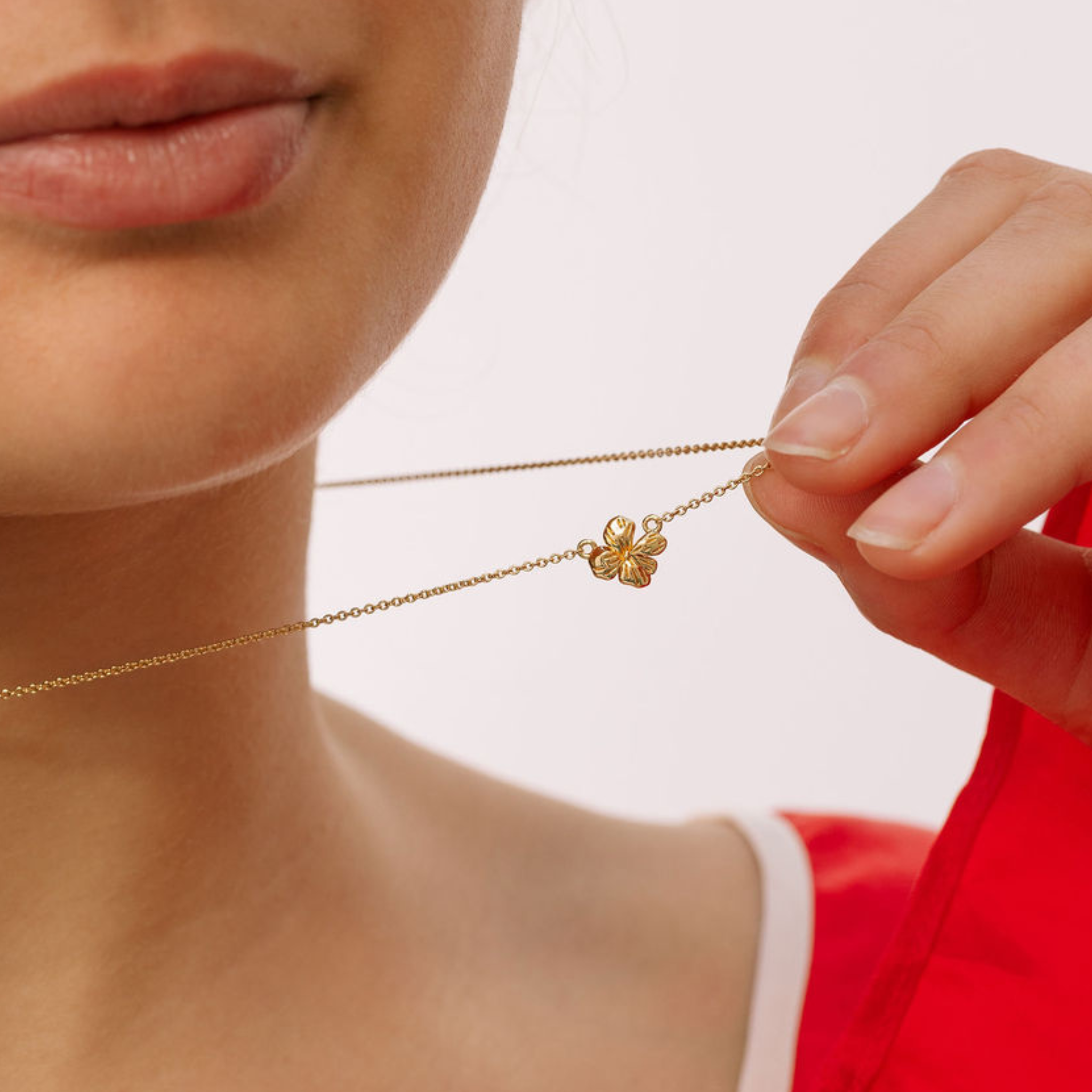 Violet Birthflower Necklace Gold