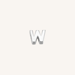 Letter W charm in silver