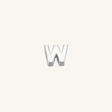 Letter W charm in silver