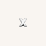 Letter X charm in silver