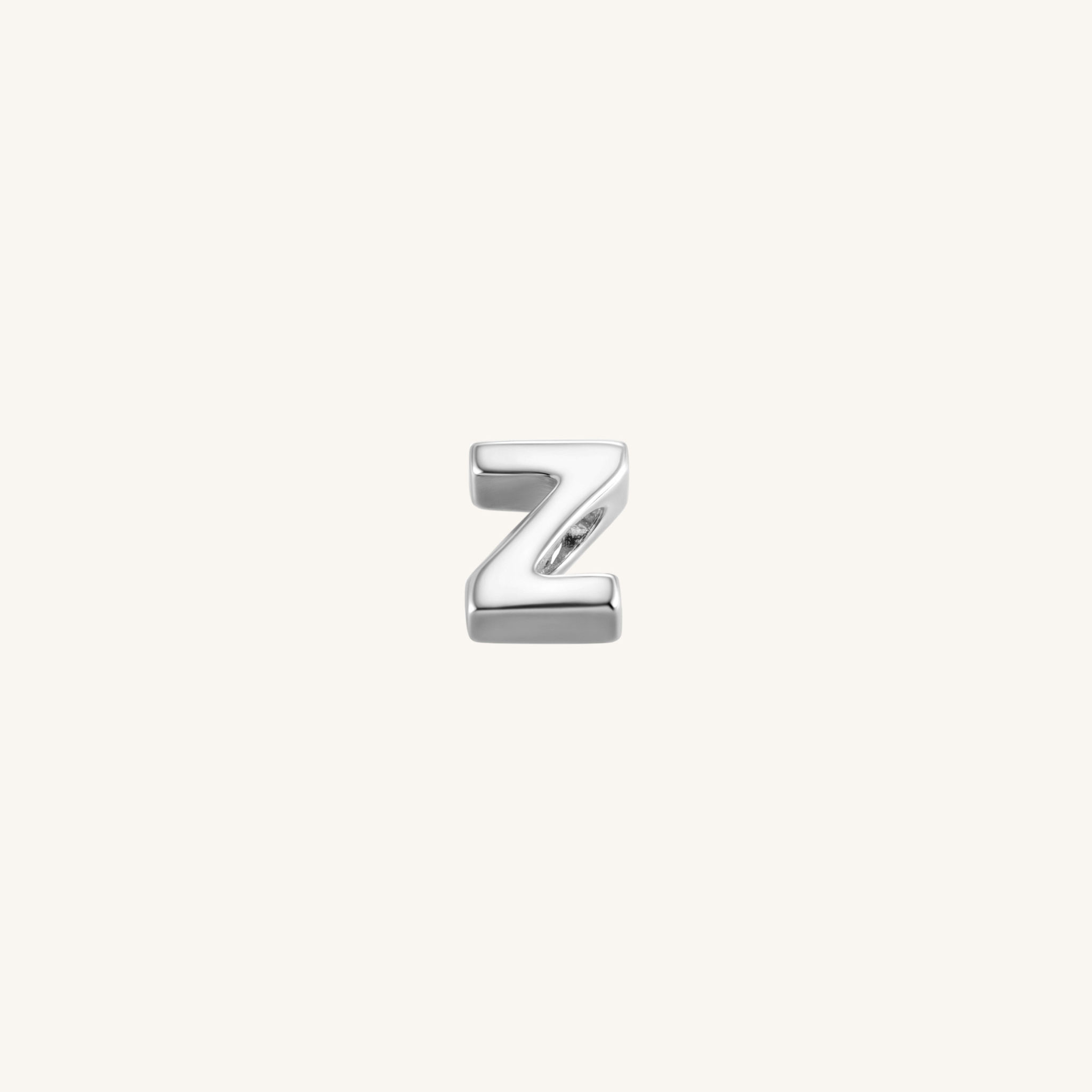 Letter Z charm in silver