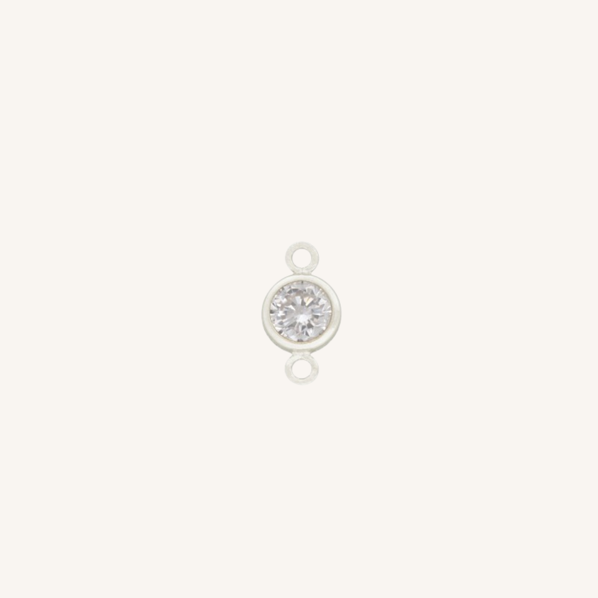 April connector charm in silver