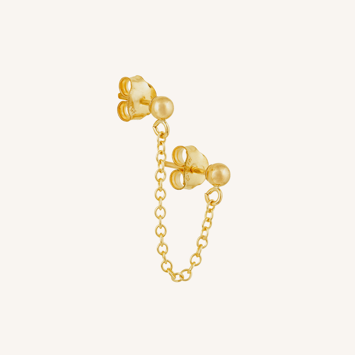 Lottie Double Chain Stud | SINGLE - Gold