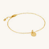 Engravable Circle Charm Bracelet - Gold
