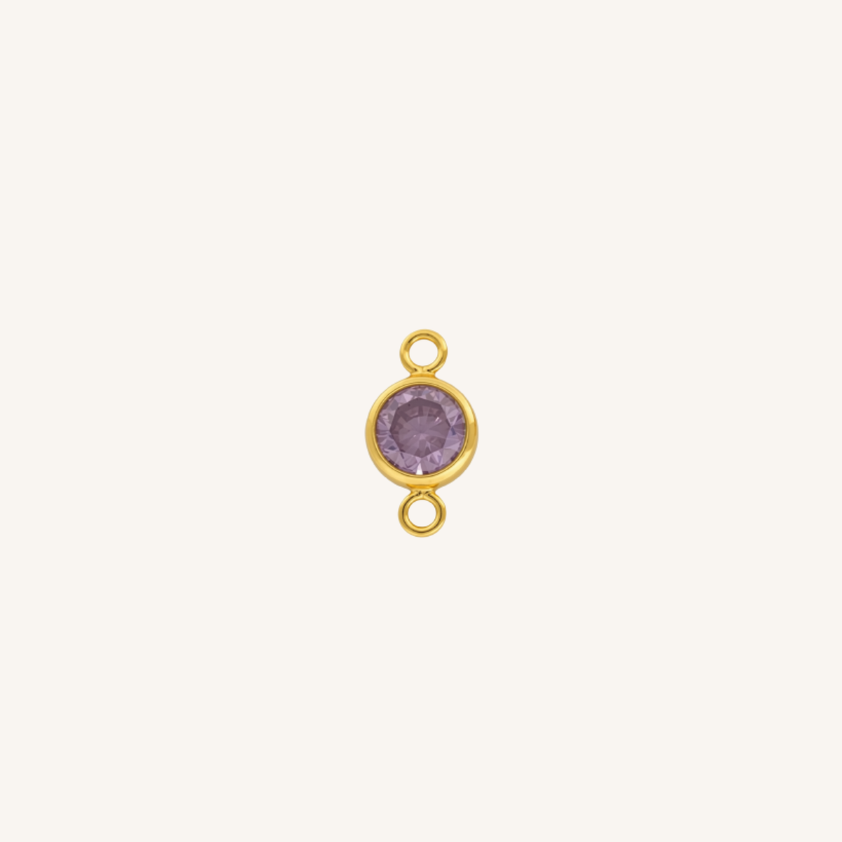 February connector charm in gold