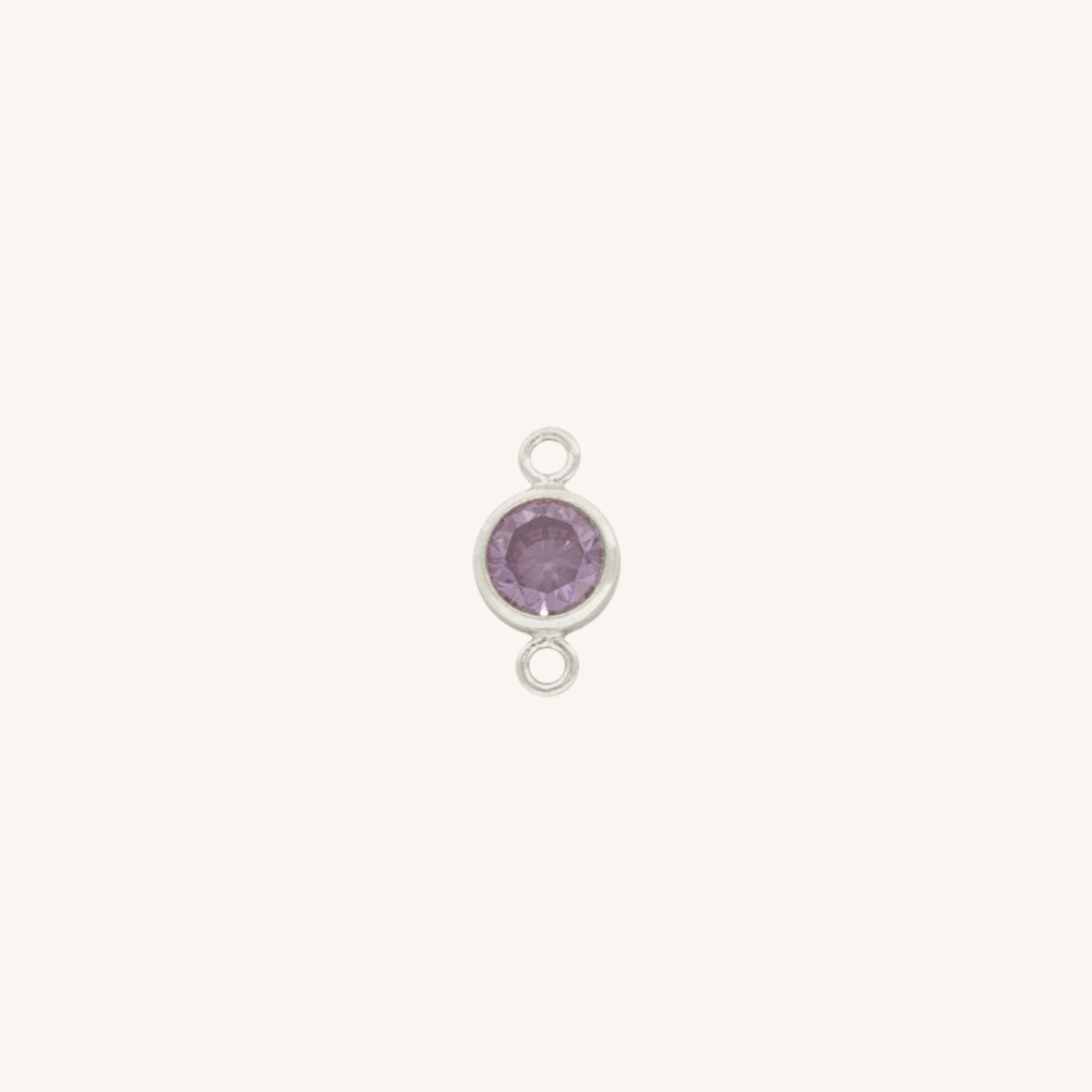February connector charm in silver