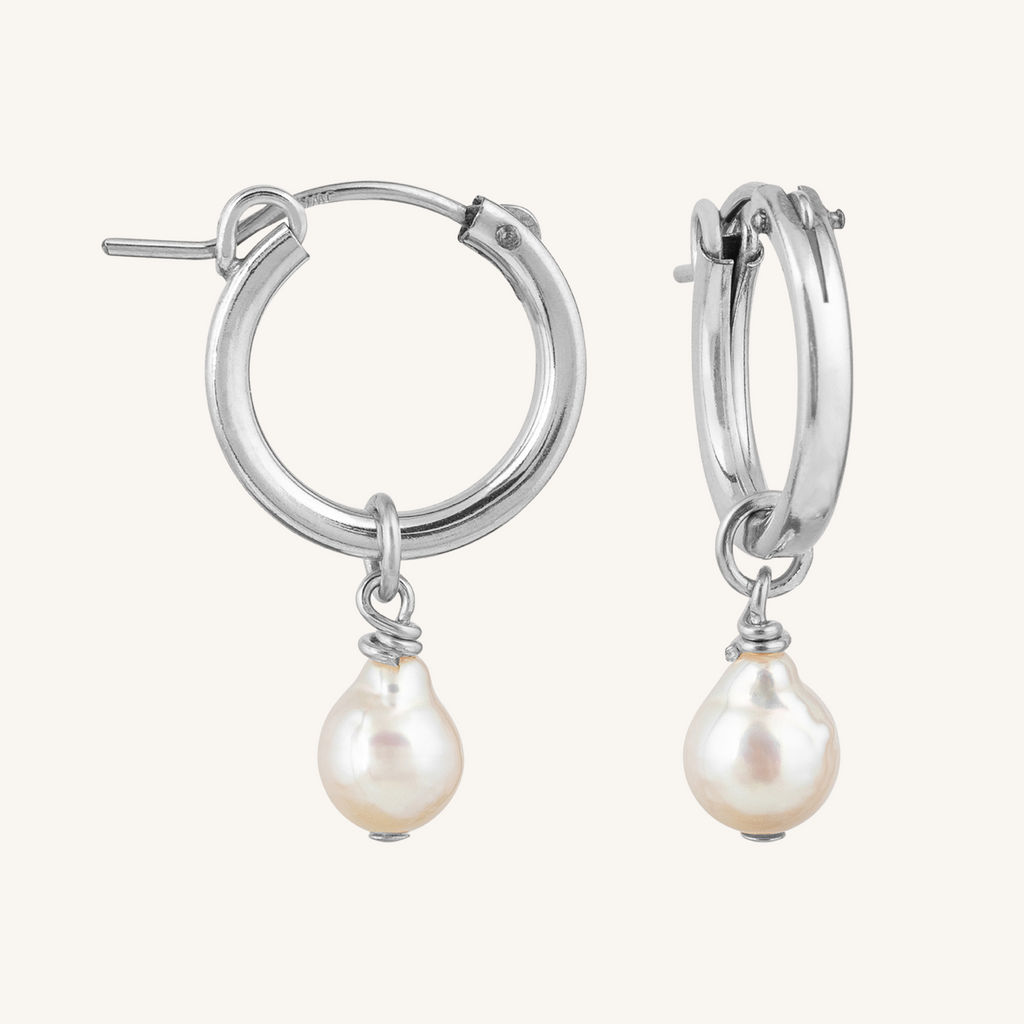 Mimi Pearl Drop Earring - Silver