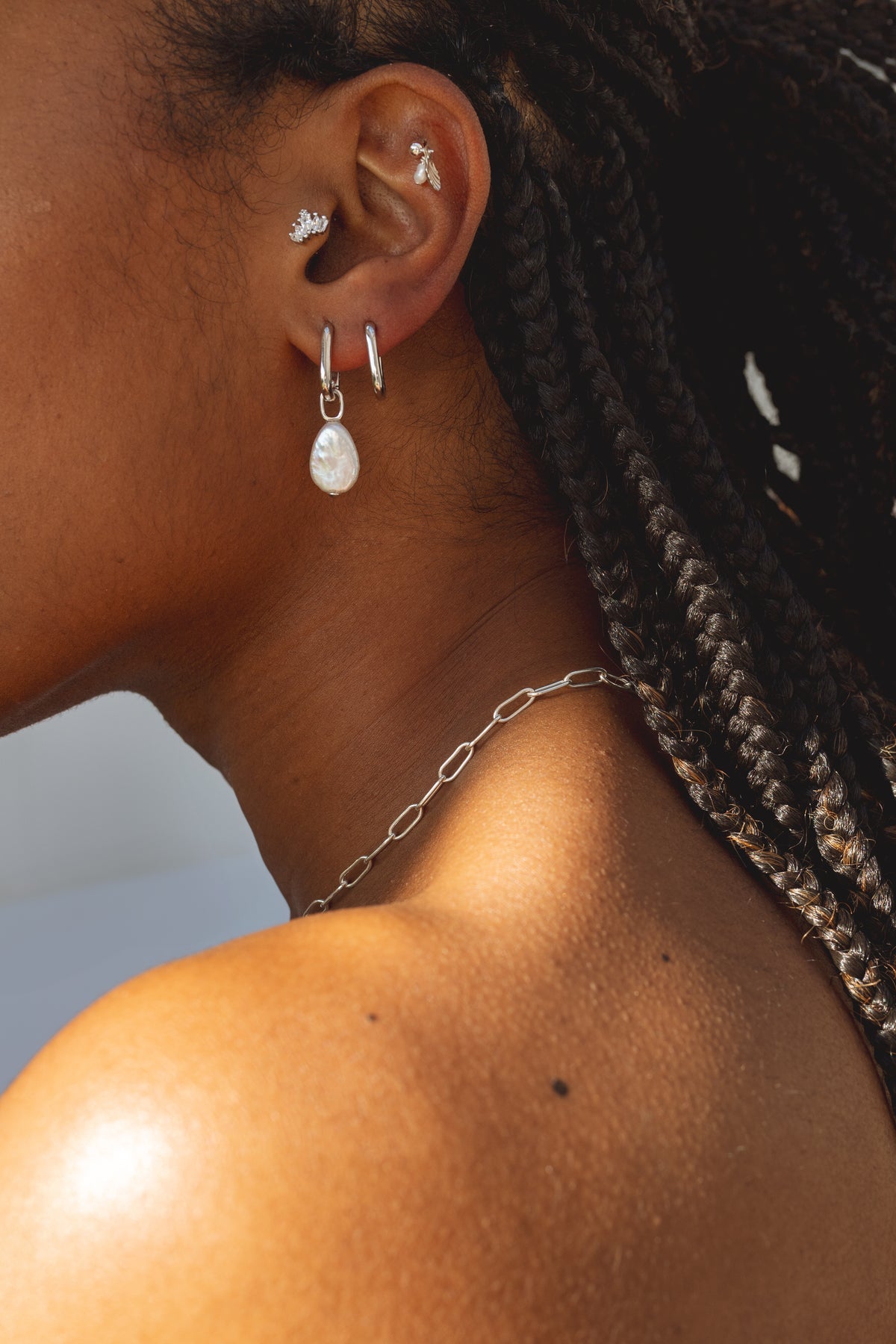 Mini Rectangle Hoop - 925 Sterling Silver
