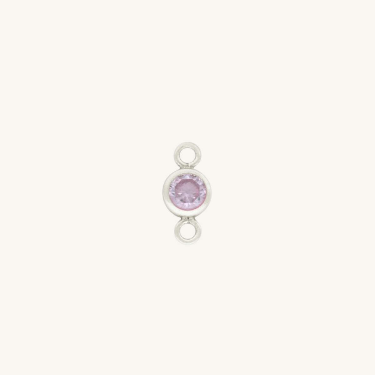 October connector charm in silver