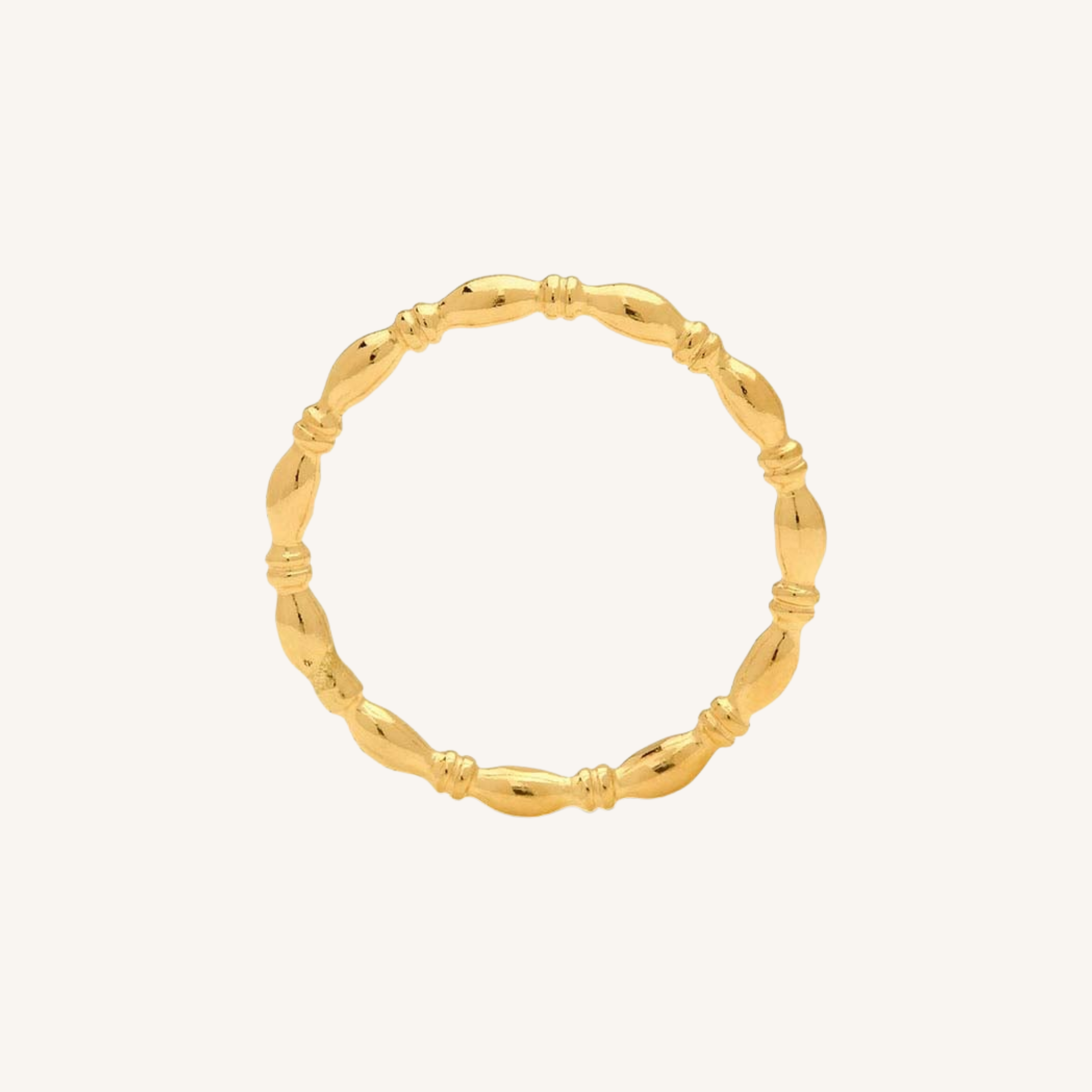 Odessa Ring in 14k gold fill, a textured beaded band with fine ridged detailing