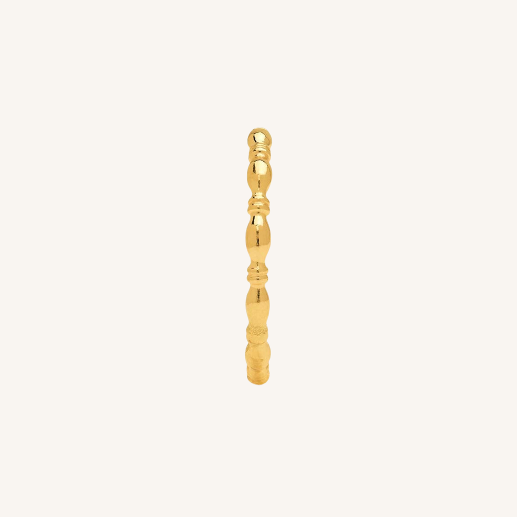 14k gold fill Odessa Ring with beaded segments and ridge detailing, shown on a neutral background