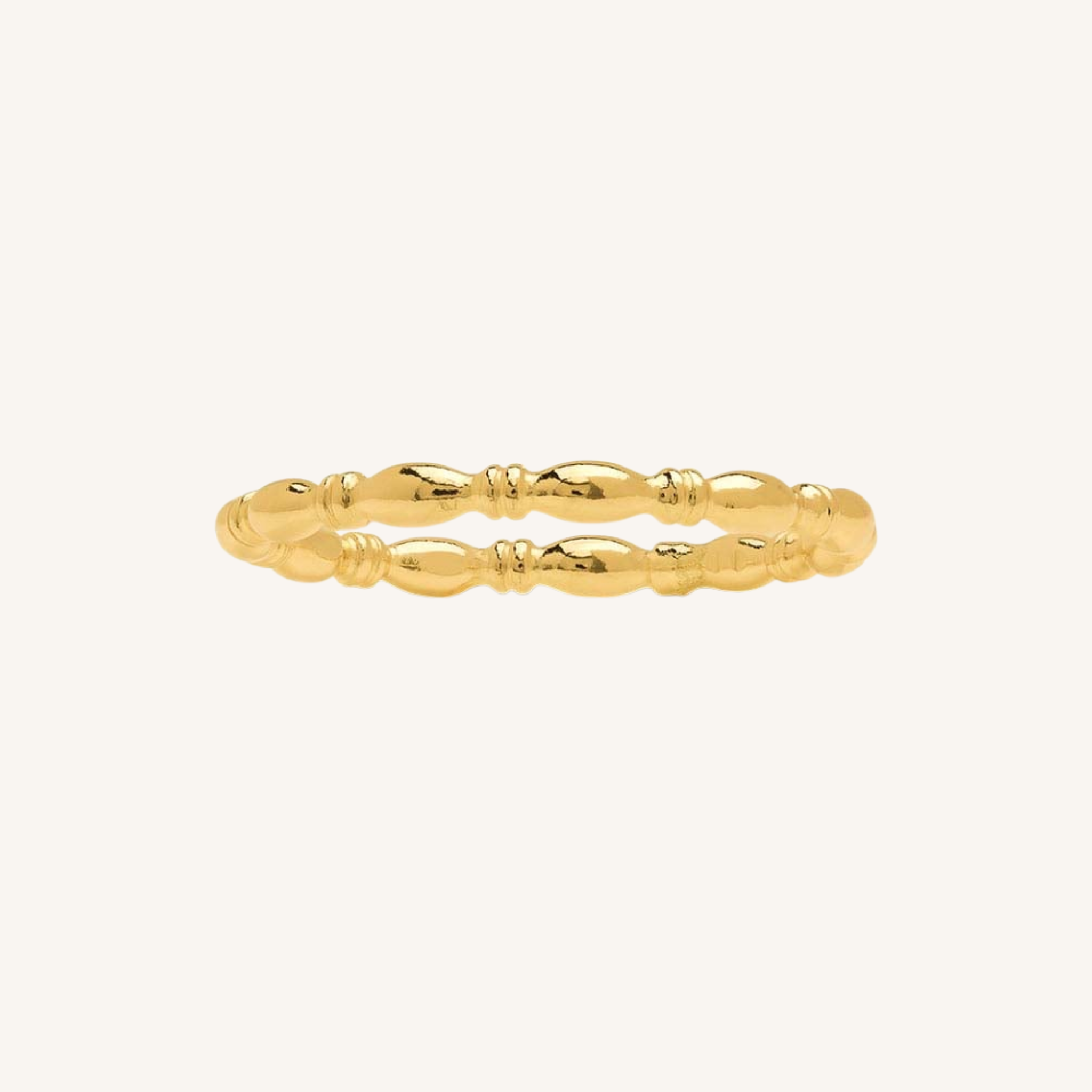 Odessa Ring in 14k gold fill, a textured beaded band with fine ridged detailing