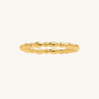 Odessa Ring in 14k gold fill, a textured beaded band with fine ridged detailing