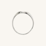 Signature Signet Ring in sterling silver, front facing view of the engravable signet