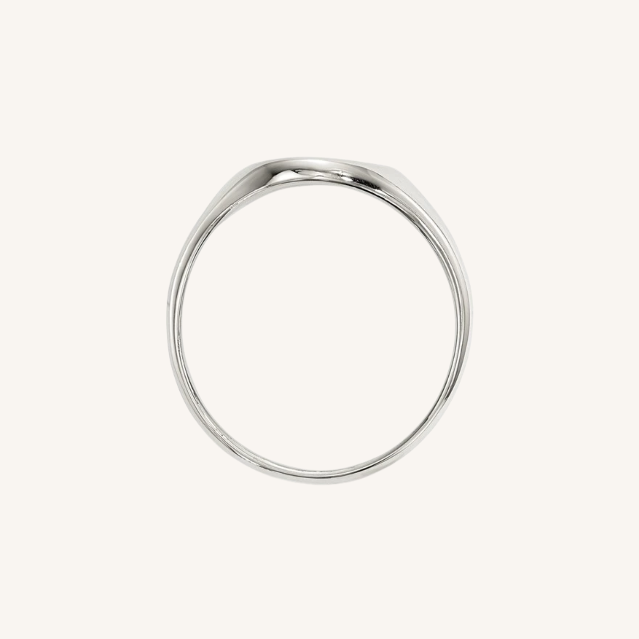Signature Signet Ring in sterling silver, front facing view of the engravable signet