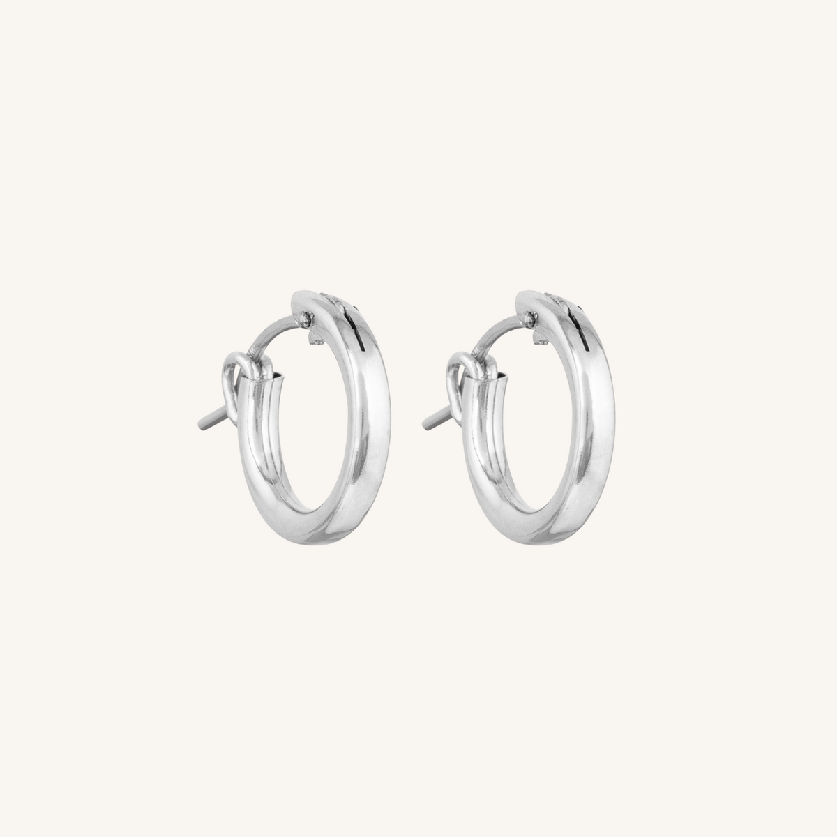 Simple Hoop Earrings - Silver