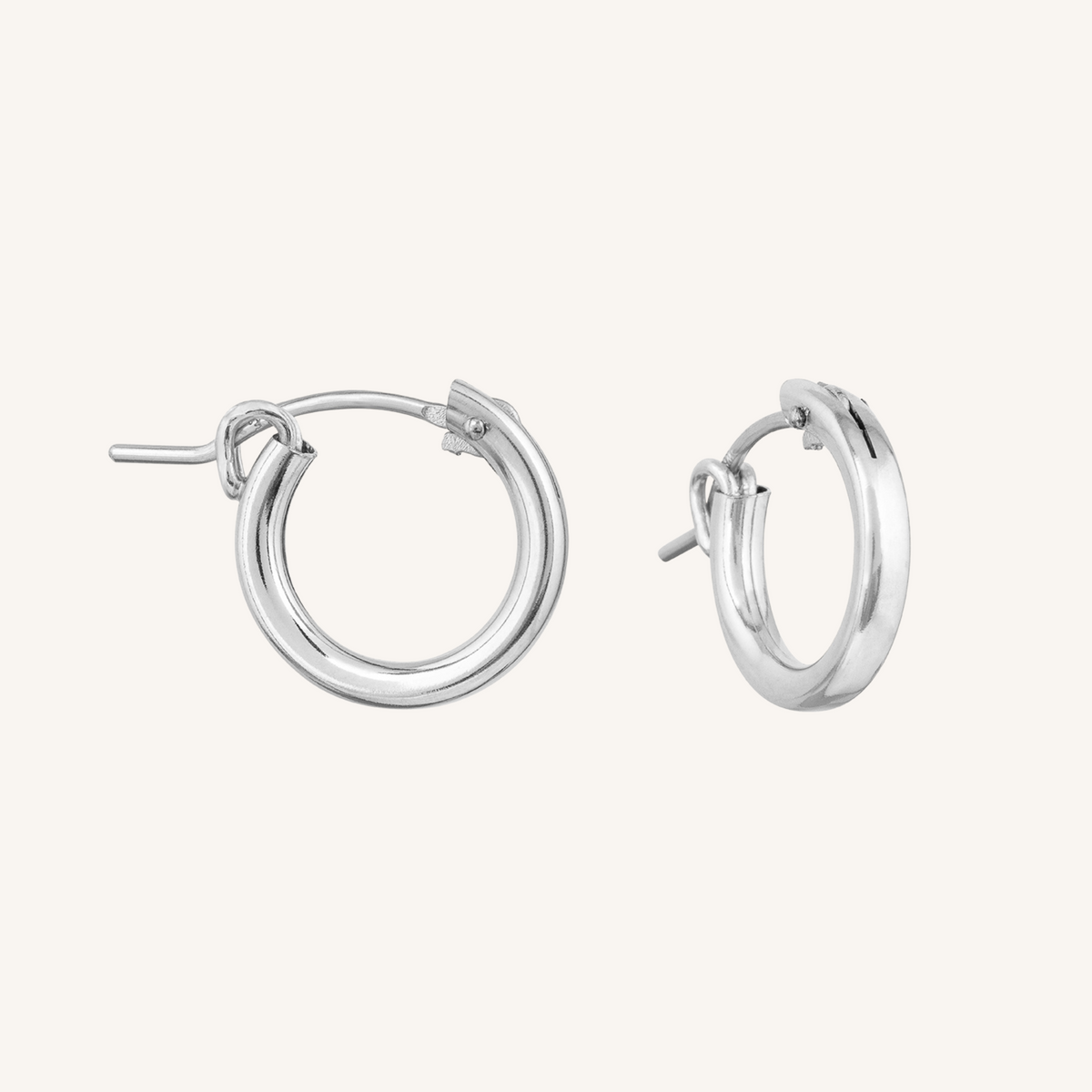 Simple Hoop Earrings - Silver