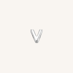 Letter V charm in silver