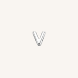 Letter V charm in silver