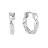 Leanne Twisted Hoop Earrings in Silver